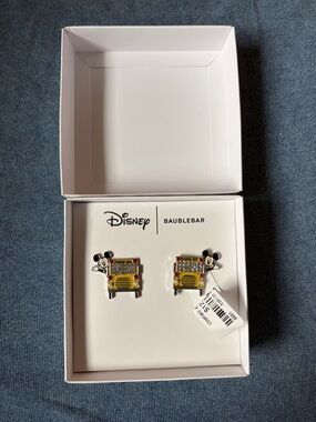 BaubleBar Kids Yellow School Bus Mickey Earrings